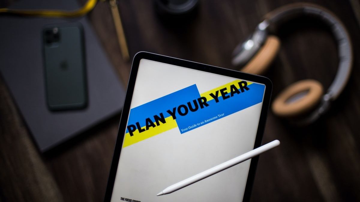 Ipad that reads "Plan Your Year"